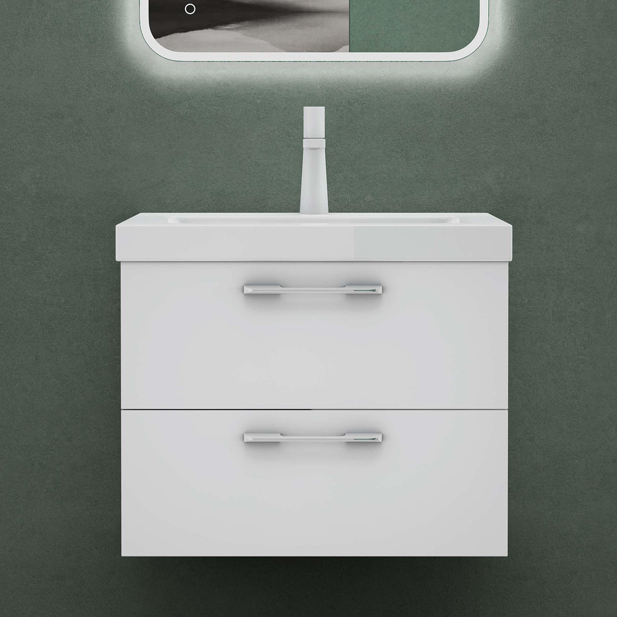 muebles de baño glasvilla 2 piezas: lavabo y mueble de baño montado Bavaria