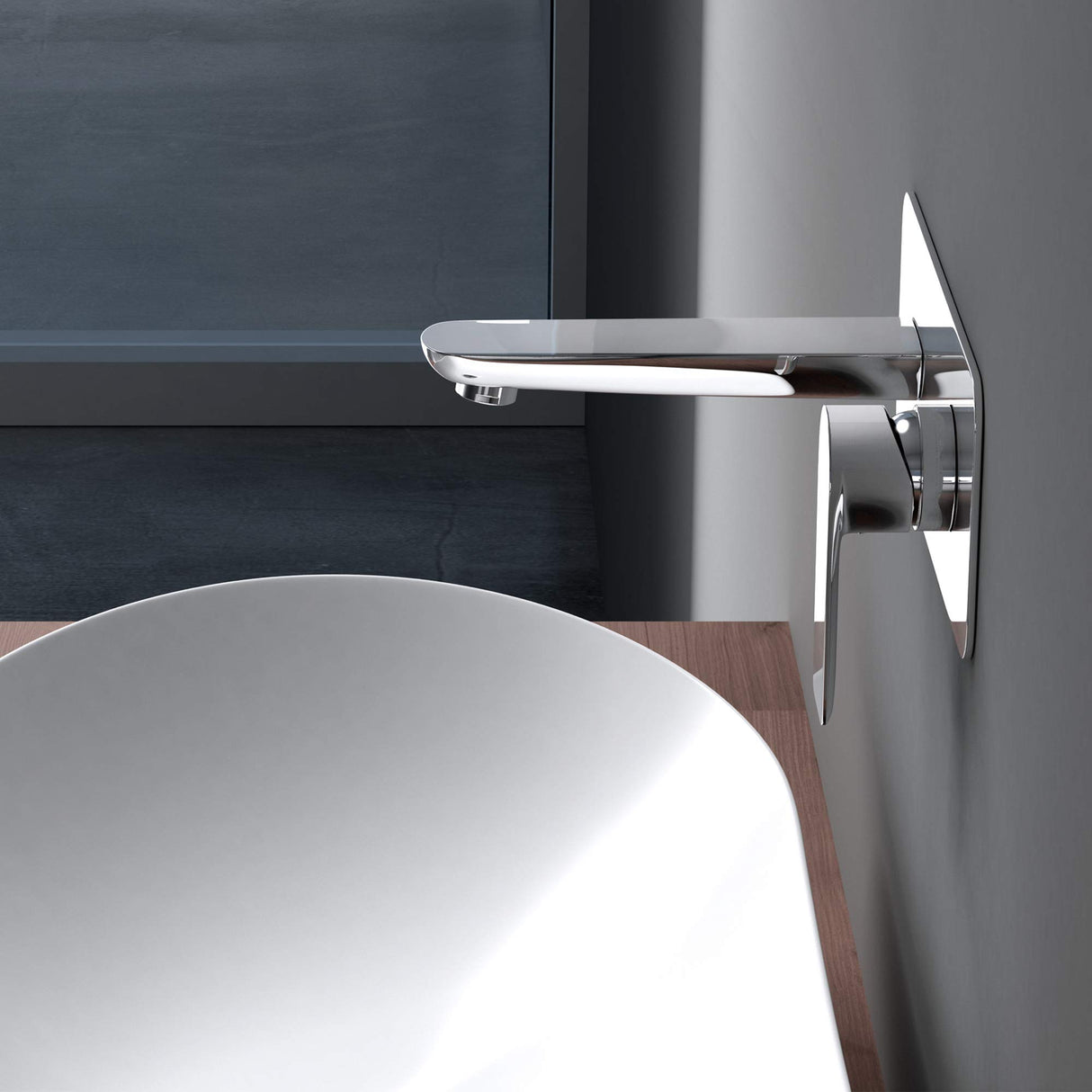 glasvilla Armatur Wandarmatur edel verchromt Waschbeckenarmatur inkl. Einbaukörper