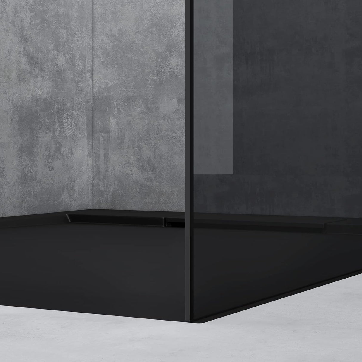 glasvilla Duschwand für Dusche Duschabtrennung Walk-In ESG-Sicherheitsglas 8mm NANO Glas BRAM1&BRAM3 Bremen1 Schwarz