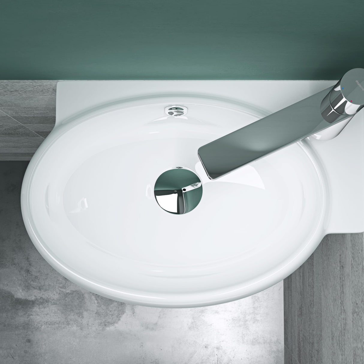 glasvilla Waschbecken Gäste WC Aufsatzwaschbecken Hängewaschbecken aus Keramik mit NANO, BTH: 42x28x15cm, Brüssel001