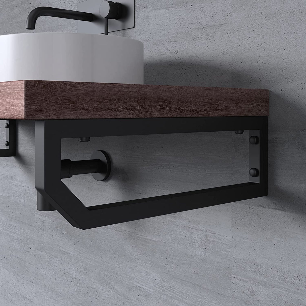 glasvilla Design Consola de Pared de Acero Inoxidable Soporte para Lavabo WH03