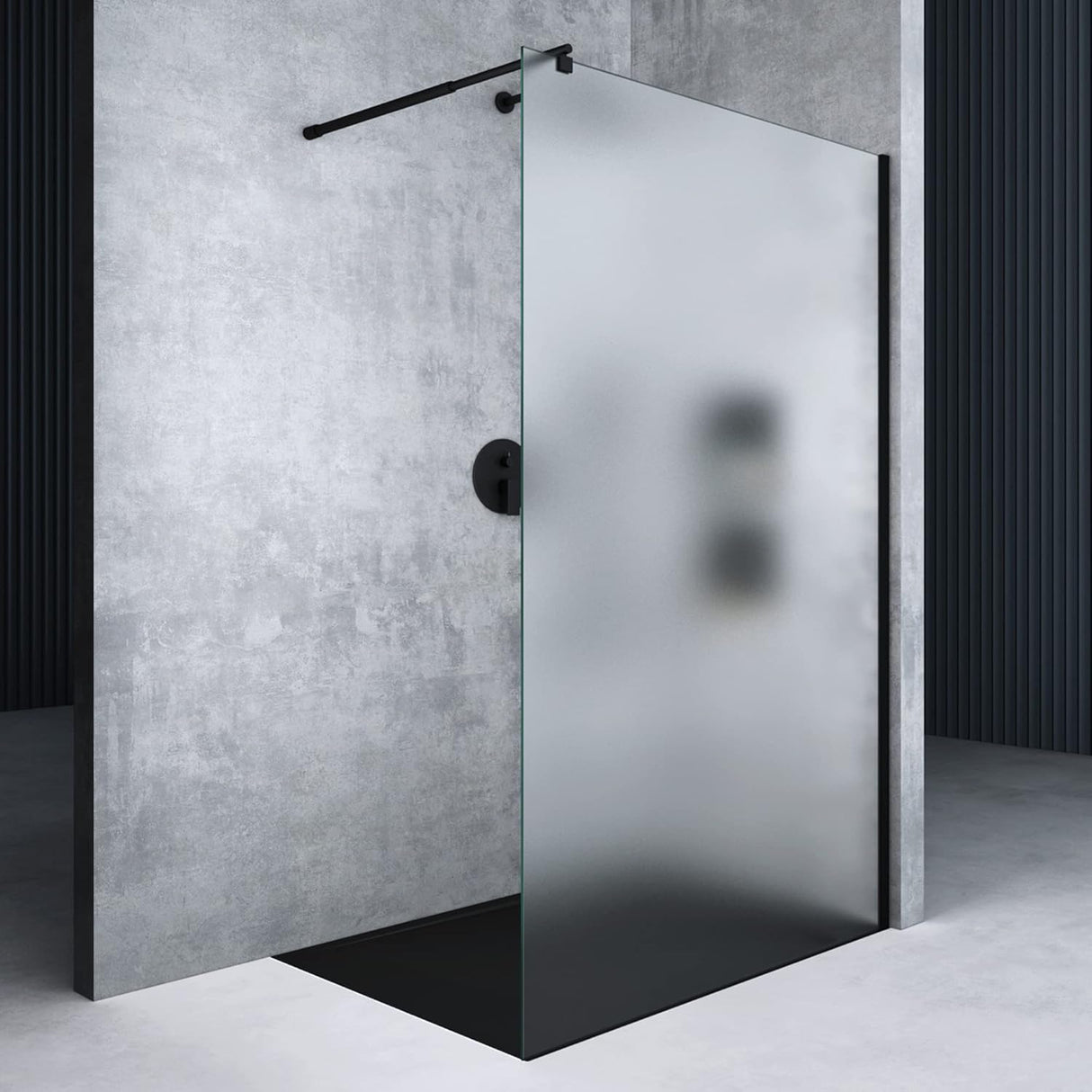 glasvilla Duschwand für Dusche Duschabtrennung Walk-In ESG-Sicherheitsglas 8mm NANO Glas BRAM1&BRAM3 Bremen1 Schwarz