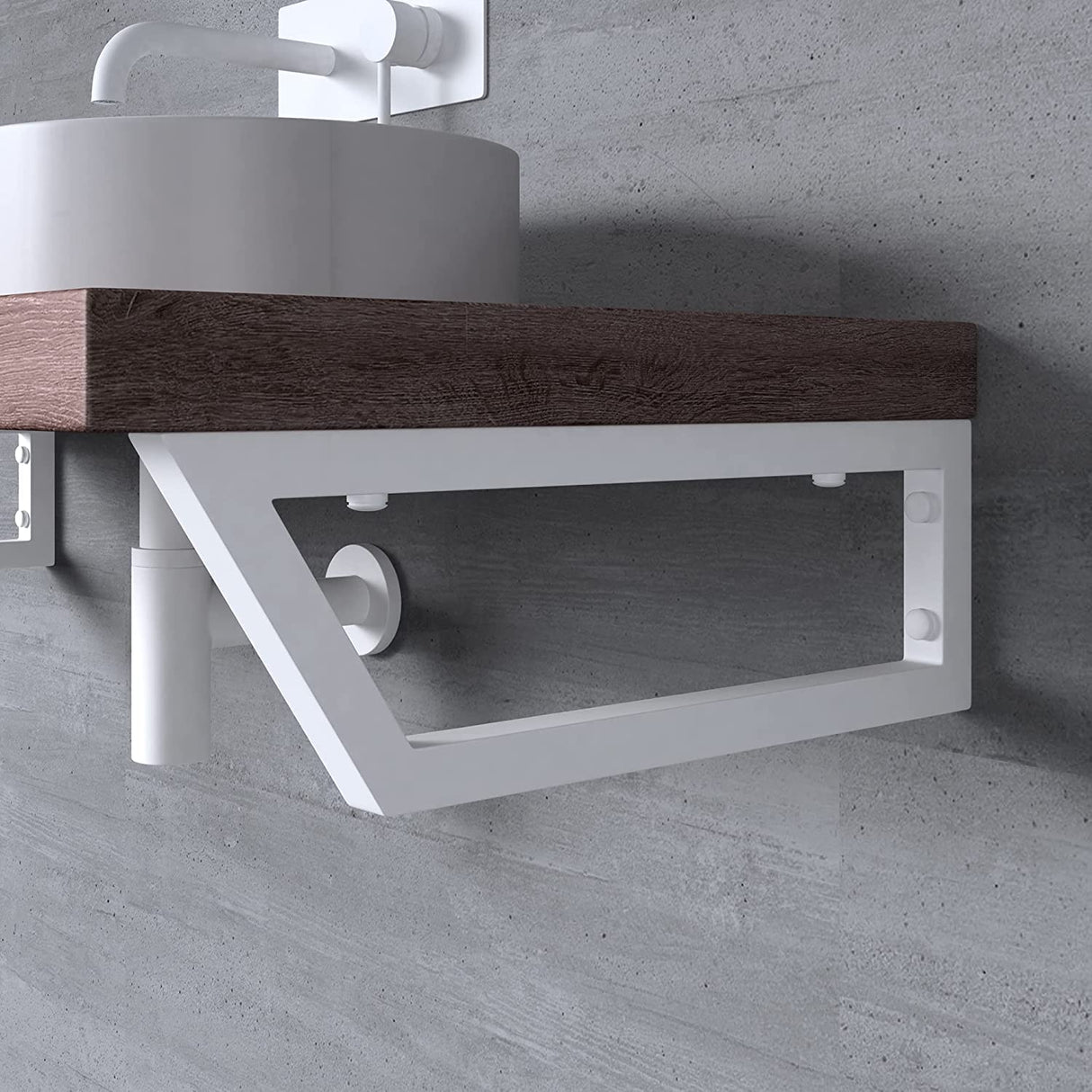 glasvilla Diseño Wandkonsole de acero inoxidable soporte de lavabo soporte de estante WH04