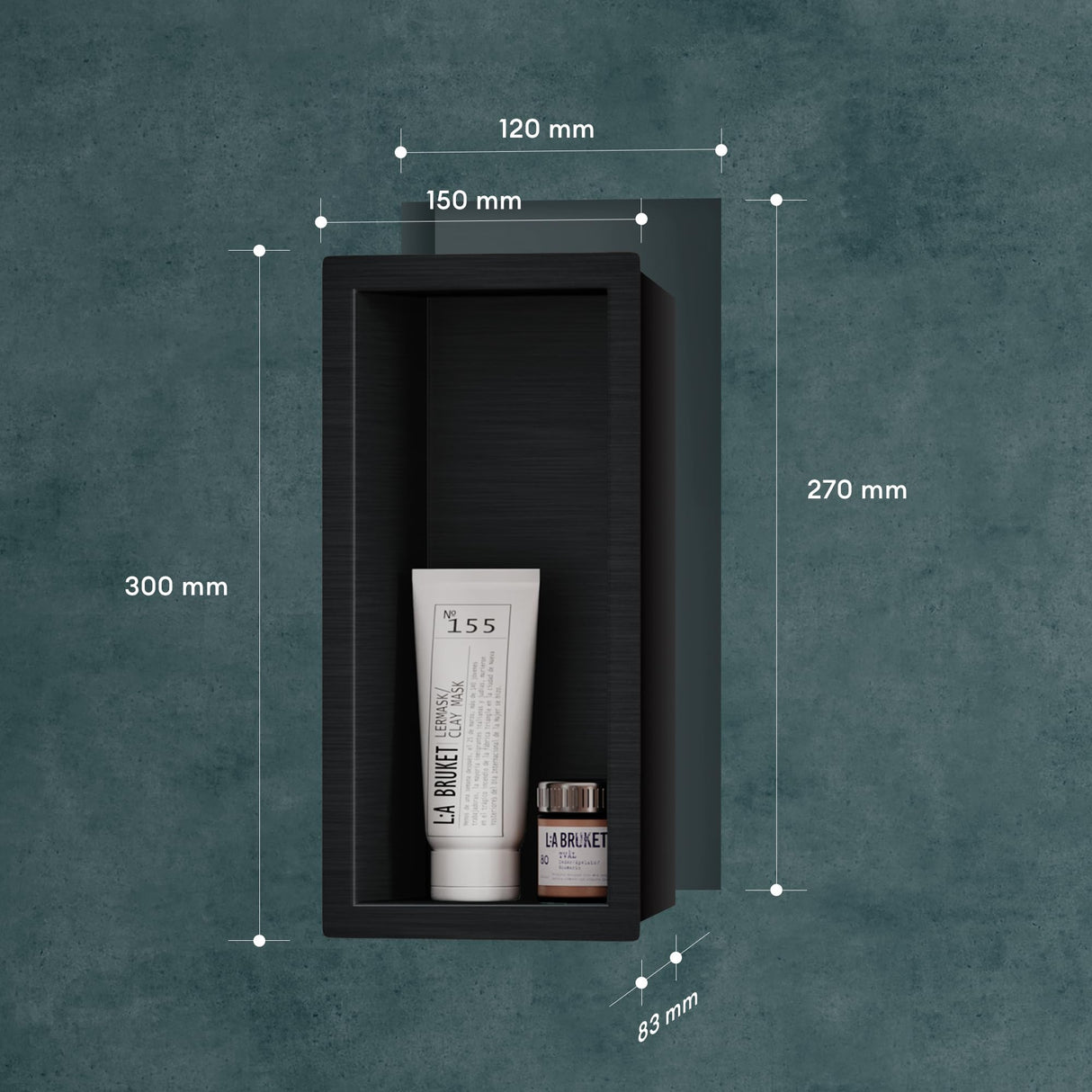 glasvilla Duschnische Bad Wandnische befliesbar aus Edelstahl Duschregal einfache Montage