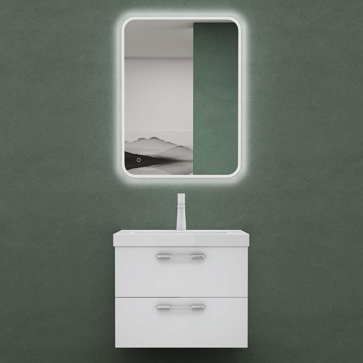 muebles de baño glasvilla 2 piezas: lavabo y mueble de baño montado Bavaria