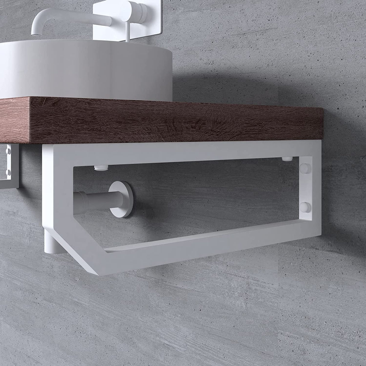 glasvilla Design Consola de Pared de Acero Inoxidable Soporte para Lavabo WH03