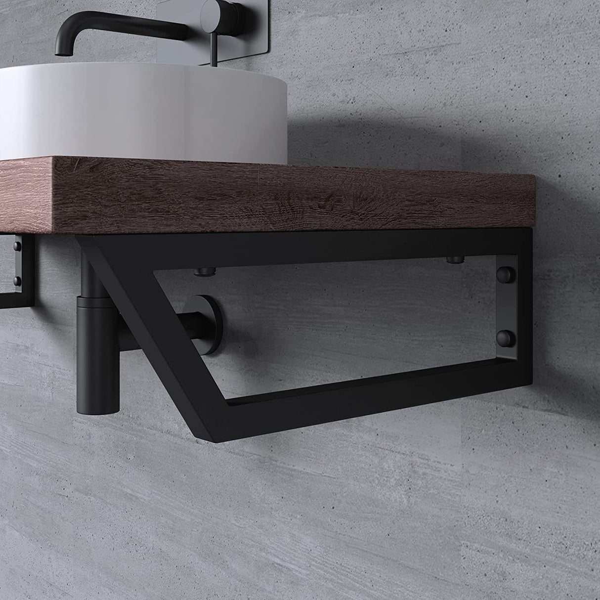 glasvilla Diseño Wandkonsole de acero inoxidable soporte de lavabo soporte de estante WH04