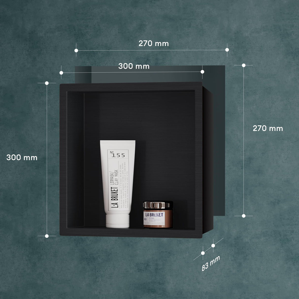 glasvilla Duschnische Bad Wandnische befliesbar aus Edelstahl Duschregal einfache Montage