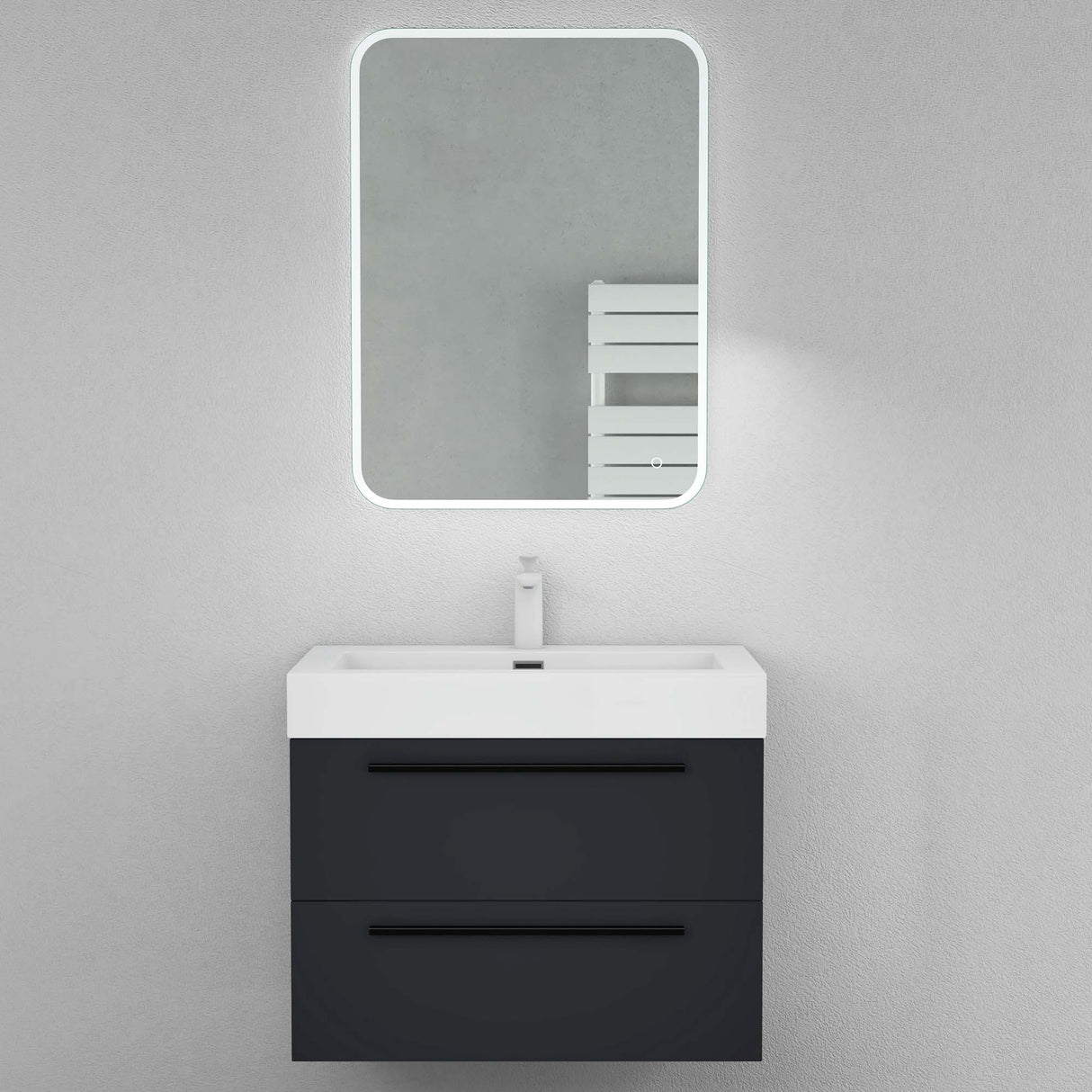 glasvilla Badmöbel-Set Waschbeckenunterschrank Waschtisch mit Unterschrank inkl. Mineralguss-Waschbecken Quadratto