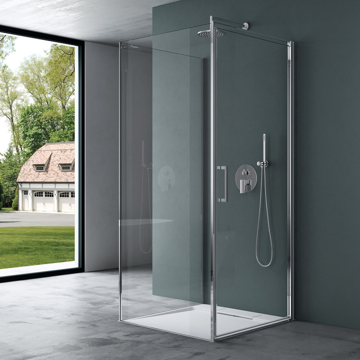 glasvilla Duschkabine U-Form Ducha Duschabtrennung 8mm ESG-Sicherheitsglas Klarglas con recubrimiento Nano Ravenna36UK