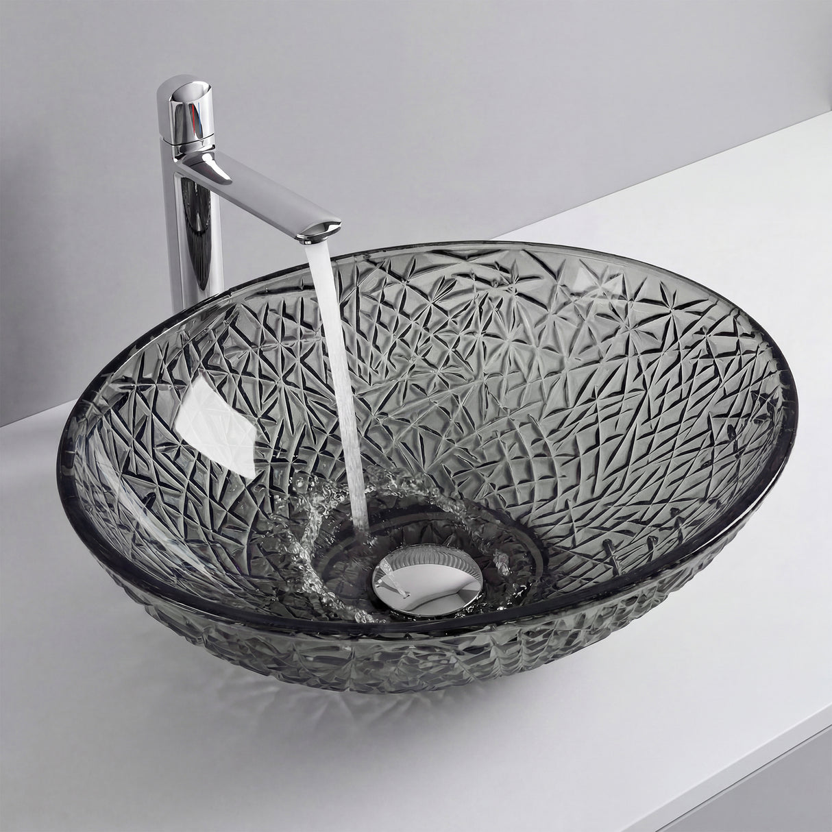 glasvilla Lavabo da Appoggio in Vetro Lavandino Bagno da Appoggio in Vetro Ovale