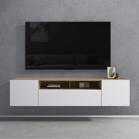 glasvilla TV Schrank Fernsehschrank 3 Türen mit Soft-Close Lowboard Hängeschrank Fernsehtisch für Wohnzimmer Fernsehschrank03