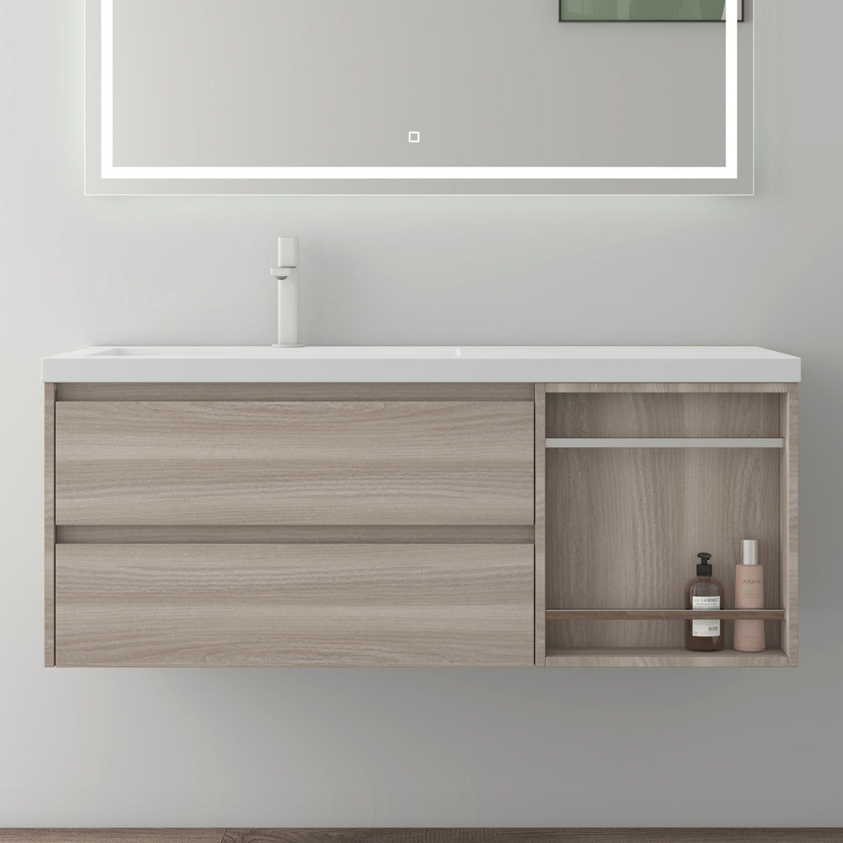 conjunto de muebles de baño glasvilla lavabo con mueble de abajo mineralguss mueble de lavabo 120x46x49cm Open