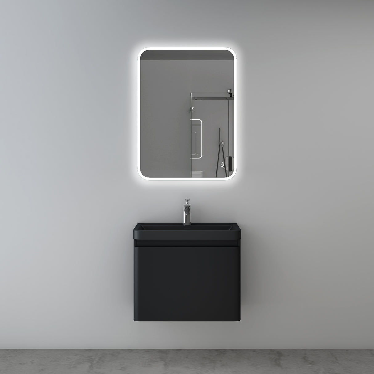 conjunto de muebles de baño glasvilla mueble de lavabo con cajones de cierre suave incluido lavabo de mineral Ancona
