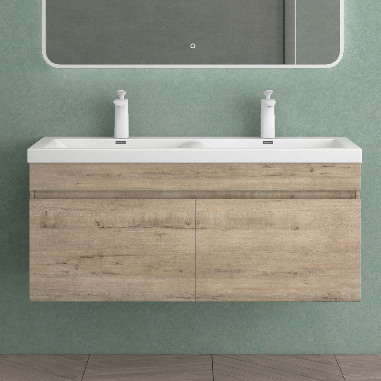 set de muebles de baño glasvilla con lavabo de mineral y mueble de baño Botanica