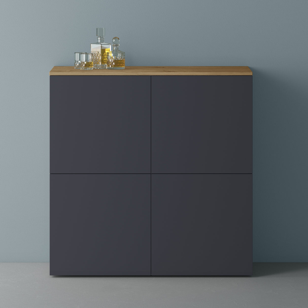 glasvilla Möbel Kommode Aufbewahrungsschrank mit 4 Türen Sideboard Schrank Mehrzweckschrank Schrank04