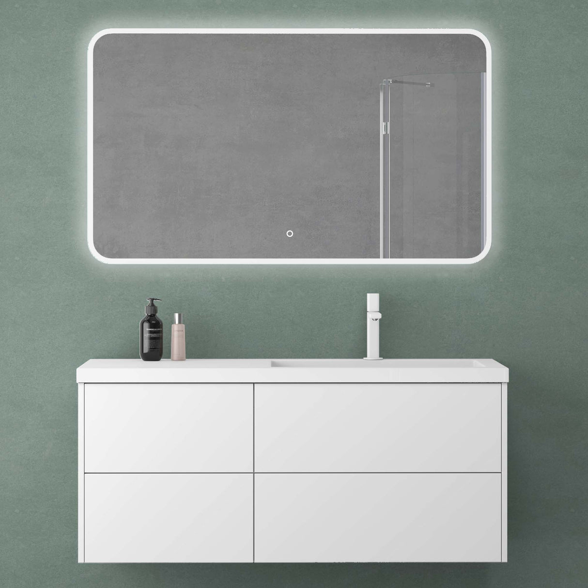 conjunto de muebles de baño glasvilla 120cm mueble de lavabo con mueble inferior Soft-Close 4 cajones muebles de baño Moment