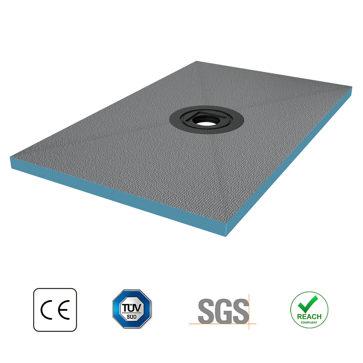 elemento de ducha glasvilla, tablero de ducha befliesbar, elementos de ducha con canal, plato de ducha a ras de suelo, placa de pendiente XPS