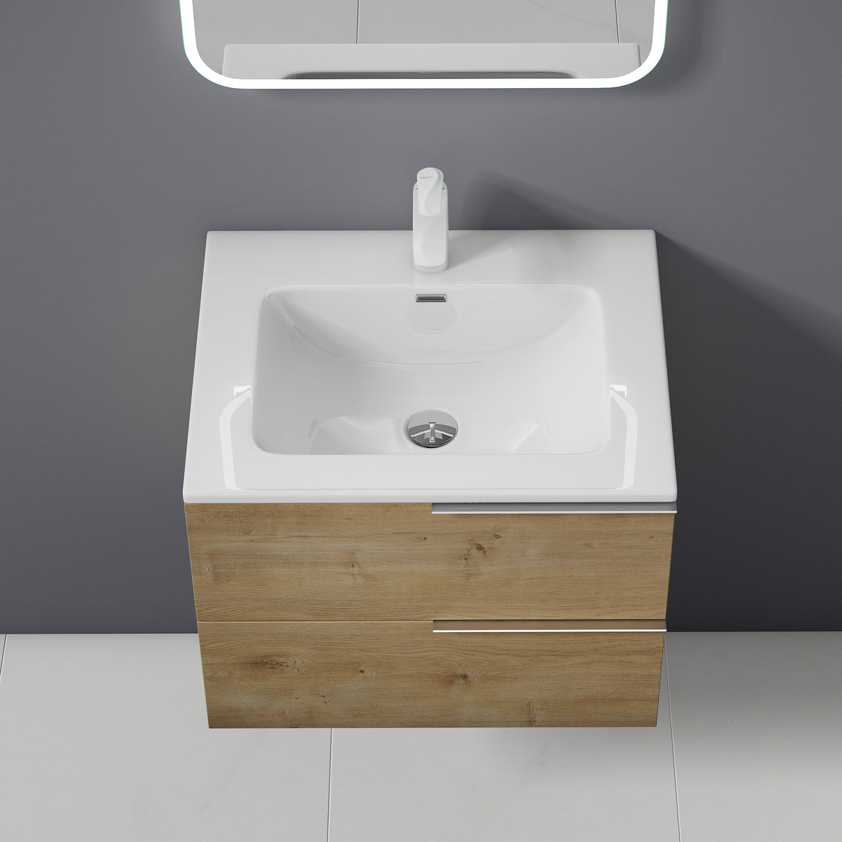 glasvilla Badmöbelset Unterschrank con lavabo mueble de baño 2 cajones lavabo mueble de baño Paestum