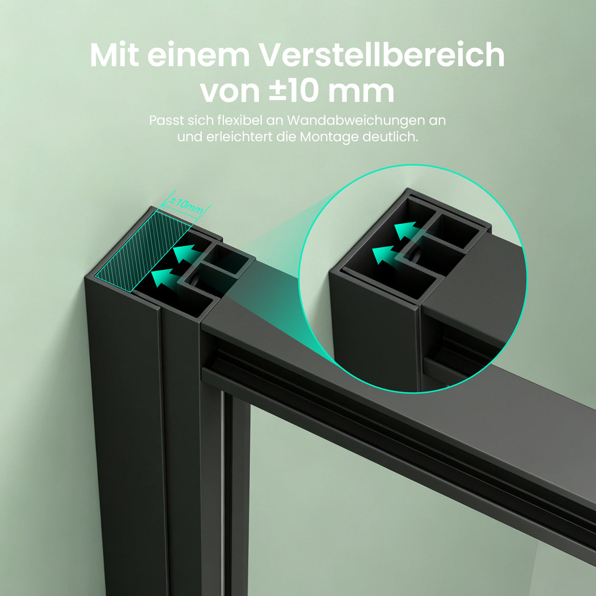glasvilla Duschkabine Eckeinstieg mit Schiebetür nach innen, Eckdusche Duschabtrennung 195cm Höhe, 6mm ESG-Sicherheitsglas Nano-Beschichtung Ravenna69K