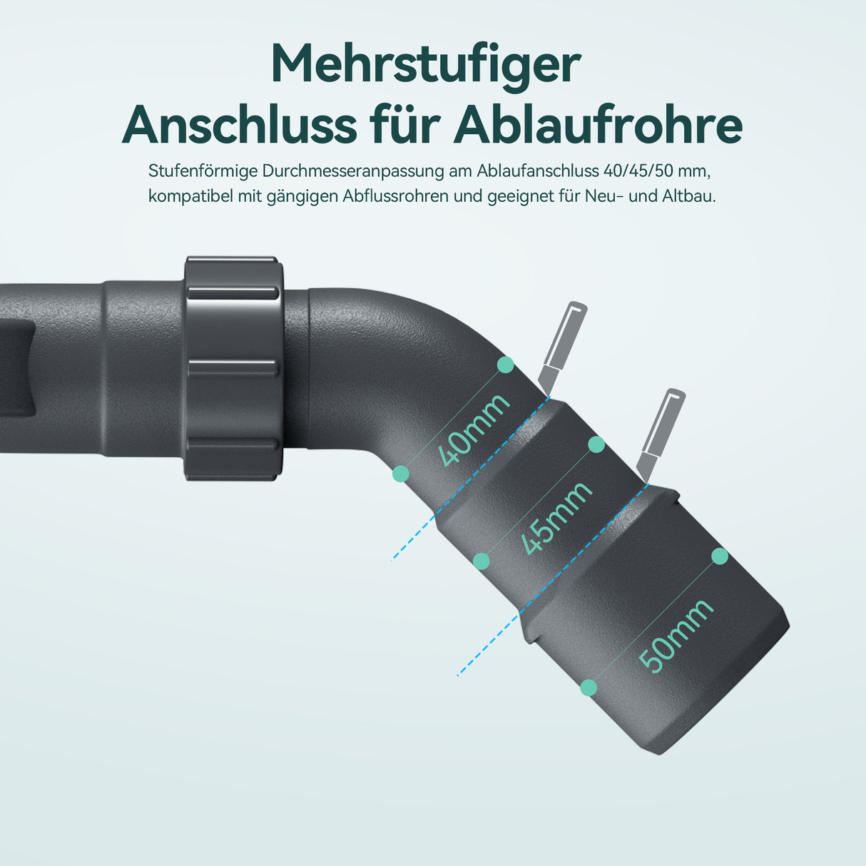 glasvilla Dusche Ablaufgarnitur für Duschwanne Duschtasse Abfluss Ablauf Siphon