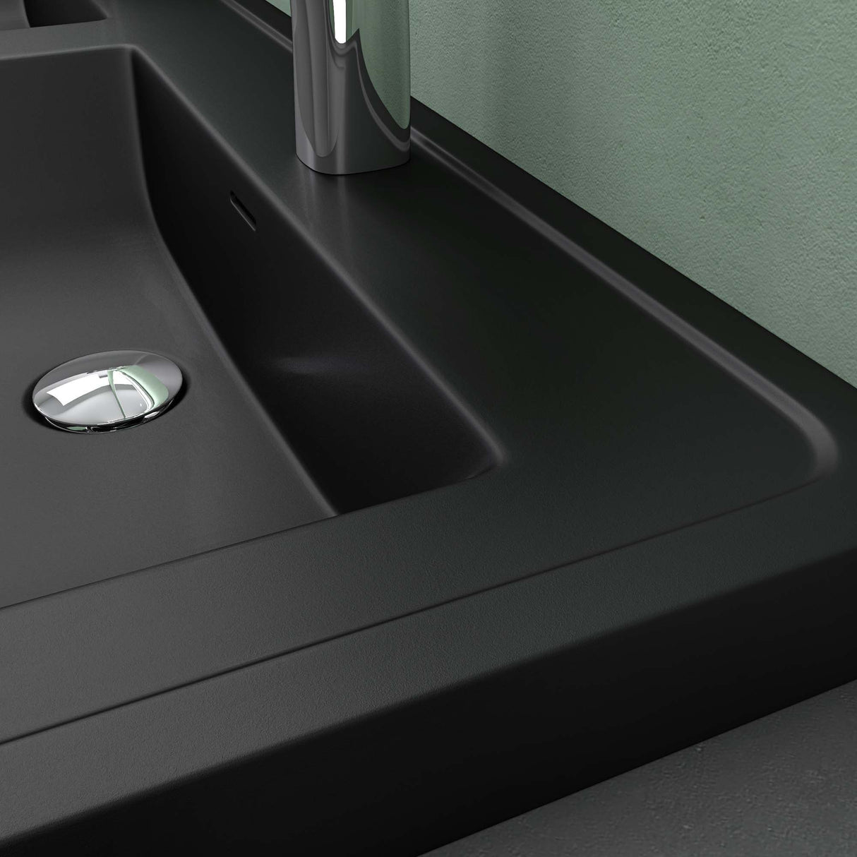 glasvilla Waschbecken Einbauwaschbecken Rechteckige Waschschale aus Mineralguss mit Überlauf Col8