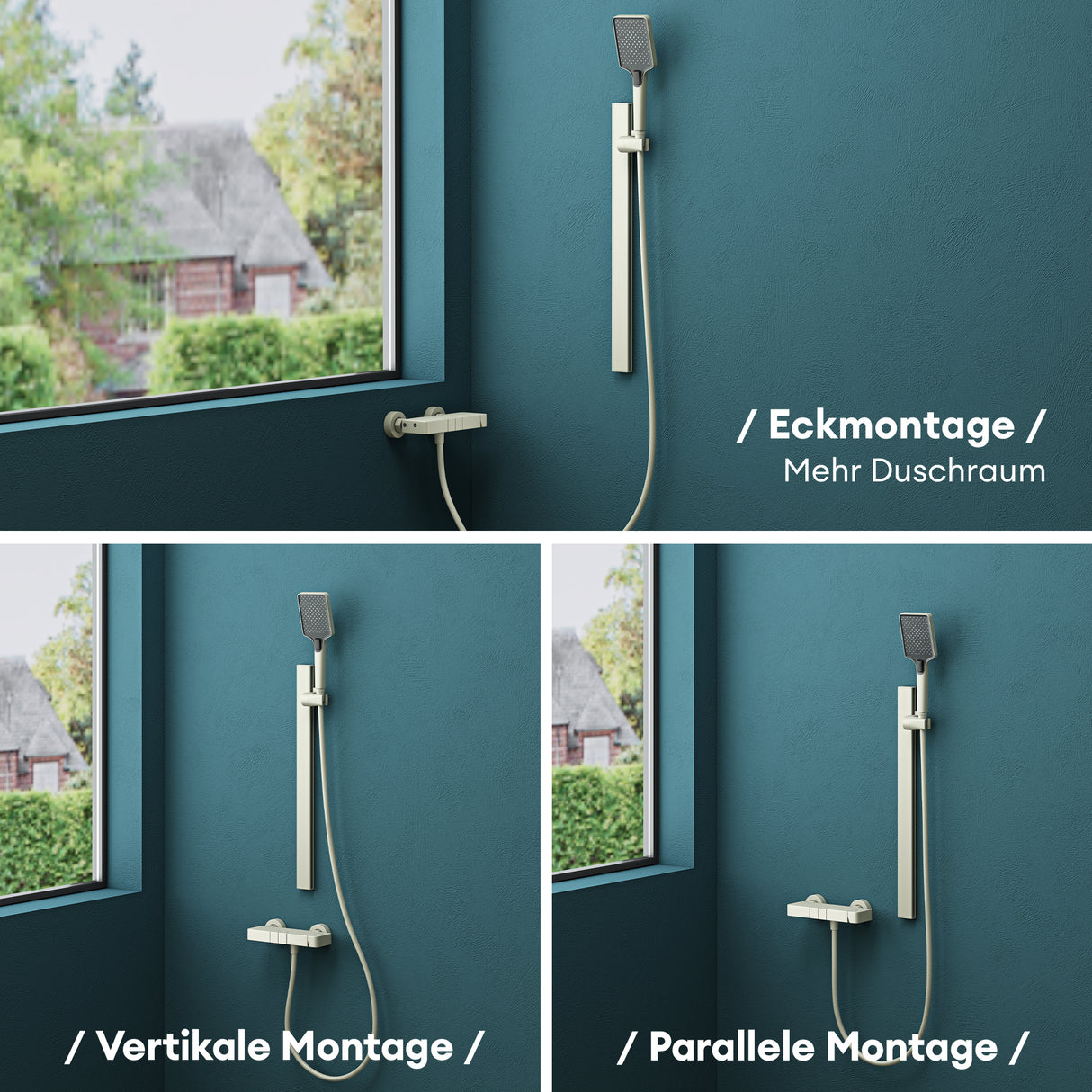 glasvilla sistema de ducha con ducha de lluvia cabezal de ducha 3 tipos de chorro ajustable en altura ducha de mano con salida inferior de aluminio sistema de ducha10