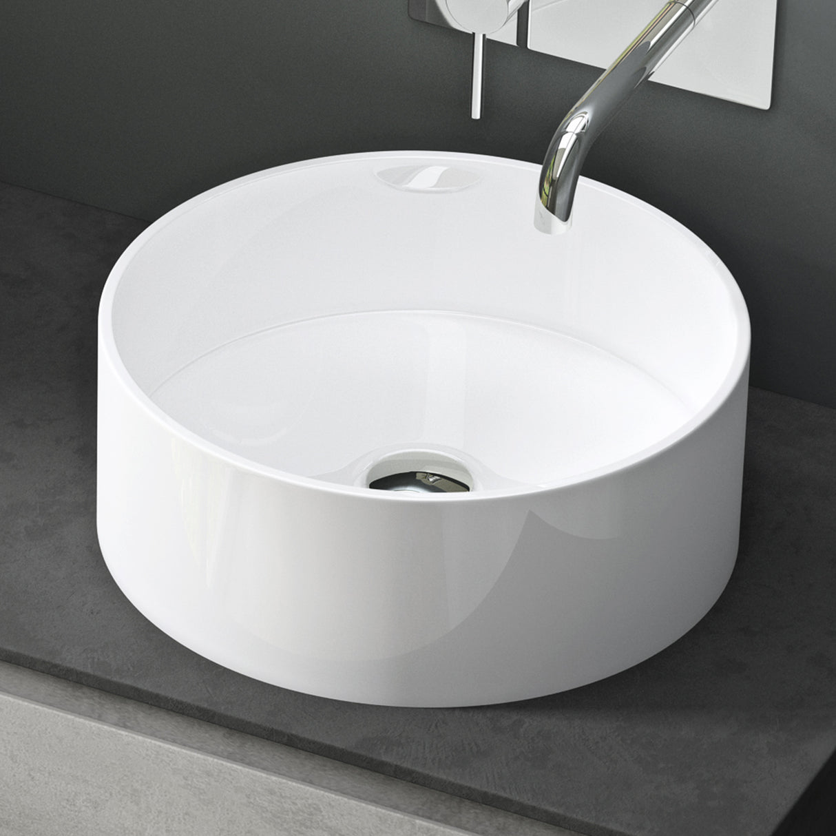 Glasvilla Lavabo Cuadrado para Encimera 40x40x15 cm, Mineralguss, Modelo Col804