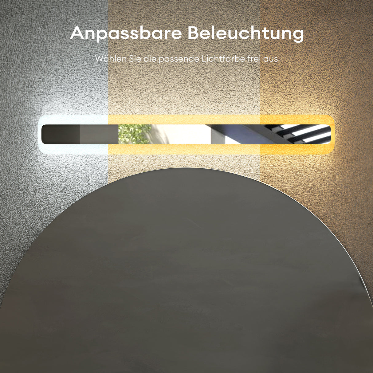 Lampe de salle de bain LED pour miroir Glasvilla | Lampe miroir, lampe de salle de bain 3000K-6000K | Lampe de maquillage à intensité variable 3 couleurs 14 W LumaRay