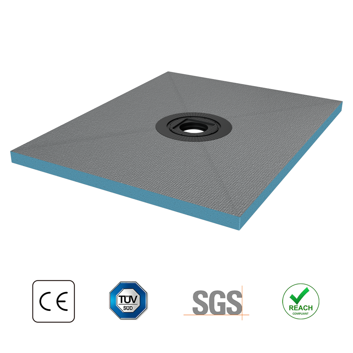 elemento de ducha glasvilla, tablero de ducha befliesbar, elementos de ducha con canal, plato de ducha a ras de suelo, placa de pendiente XPS