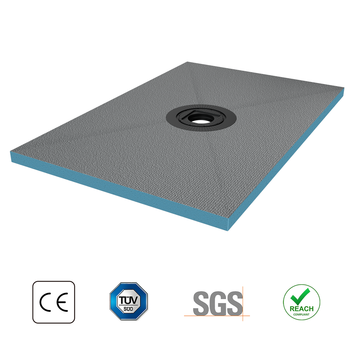 elemento de ducha glasvilla, tablero de ducha befliesbar, elementos de ducha con canal, plato de ducha a ras de suelo, placa de pendiente XPS