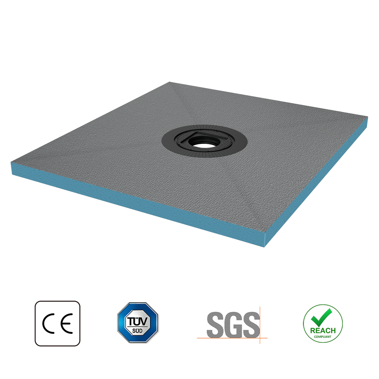 elemento de ducha glasvilla, tablero de ducha befliesbar, elementos de ducha con canal, plato de ducha a ras de suelo, placa de pendiente XPS