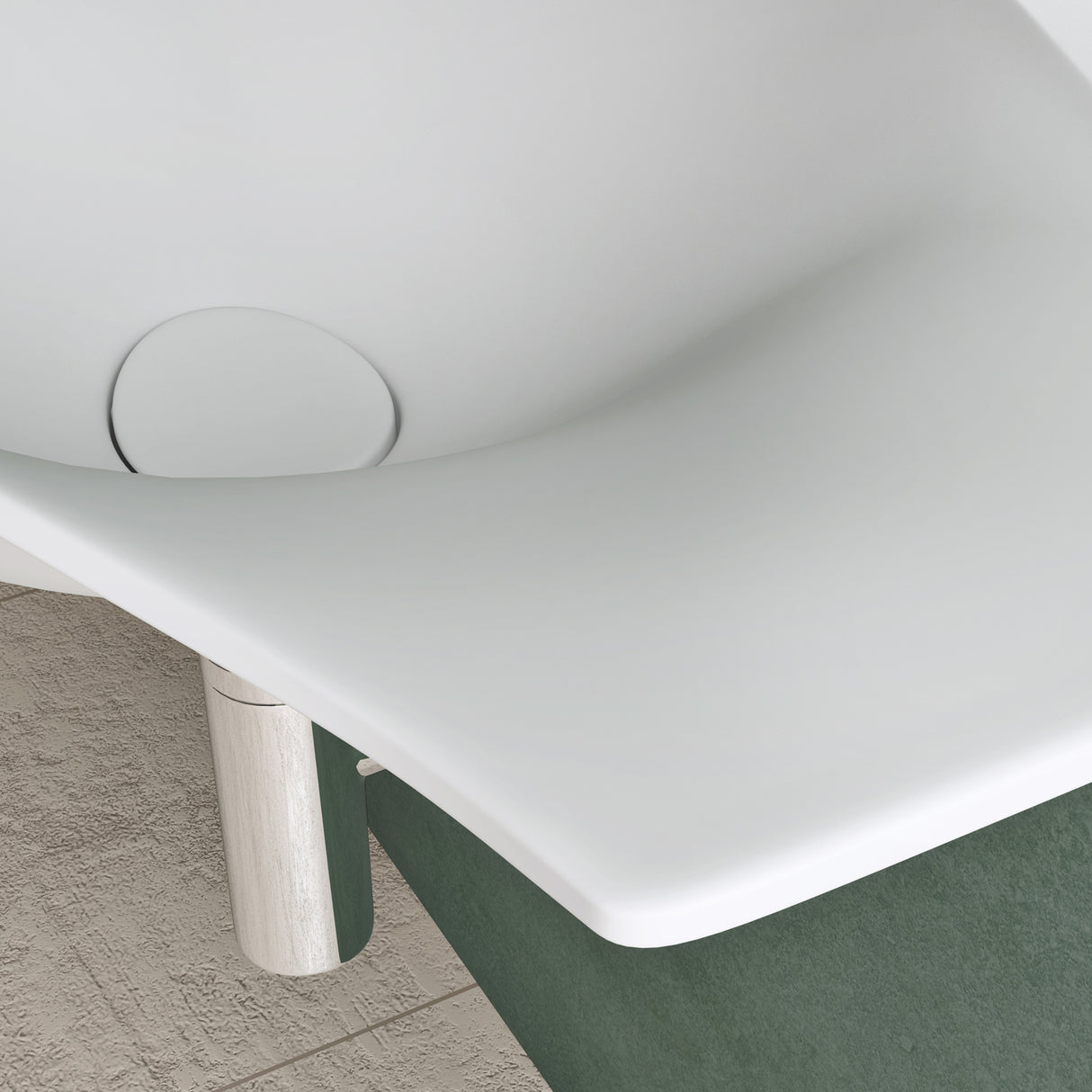 glasvilla Design Waschbecken Hängewaschtisch BTH: 80x37x22cm in Weiß Matt aus Mineralguss mit Ablaufabdeckung Waschschale Col816