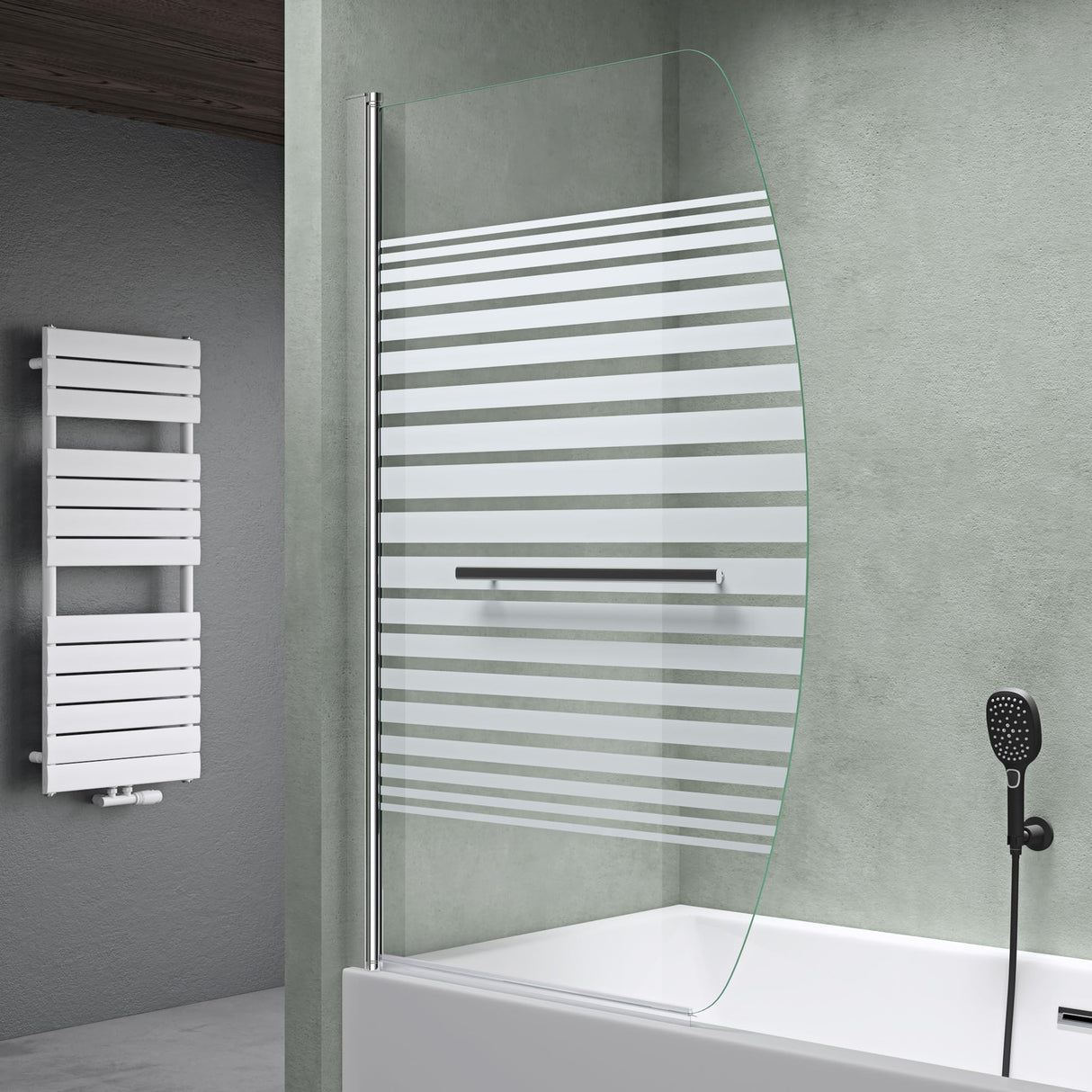 glasvilla Duschwand para bañera pared de bañera plegable 180° vidrio de seguridad con NANO 90x140cm separador de bañera accesorio de bañera Cortona112