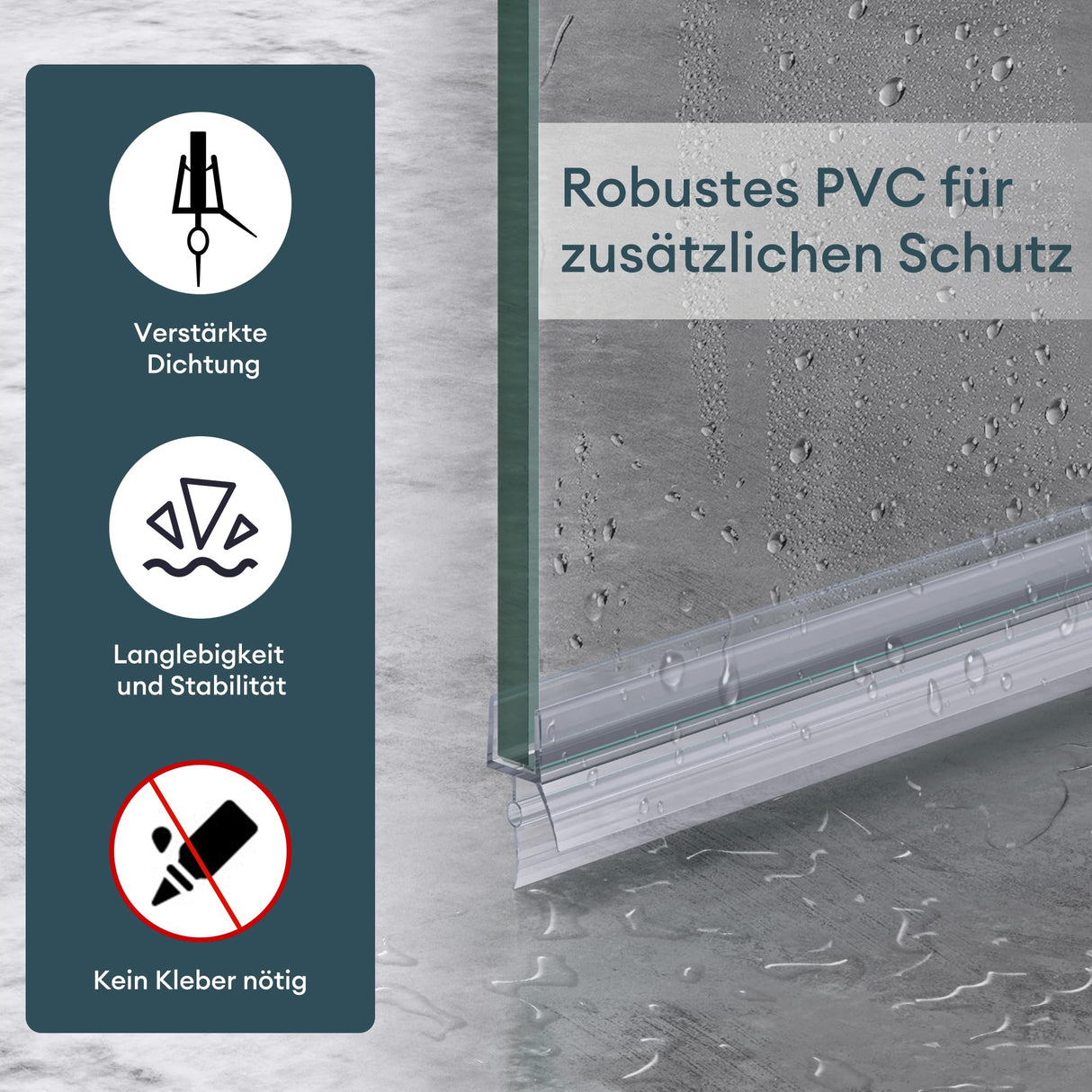 glasvilla Duschdichtung PVC | Duschtürdichtung para 6 - 8mm de grosor de vidrio | Junta de repuesto para puertas de ducha y cabinas de ducha