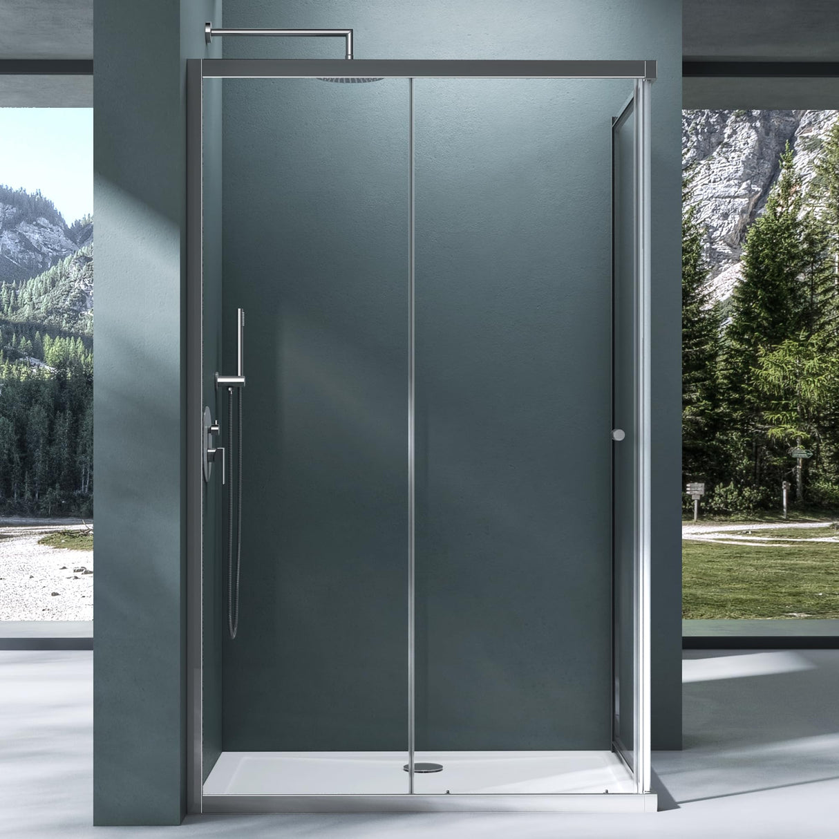 cabina de ducha Duschabtrennung ducha de esquina de vidrio de seguridad con puerta corredera NANO 190cm Ravenna16L-K