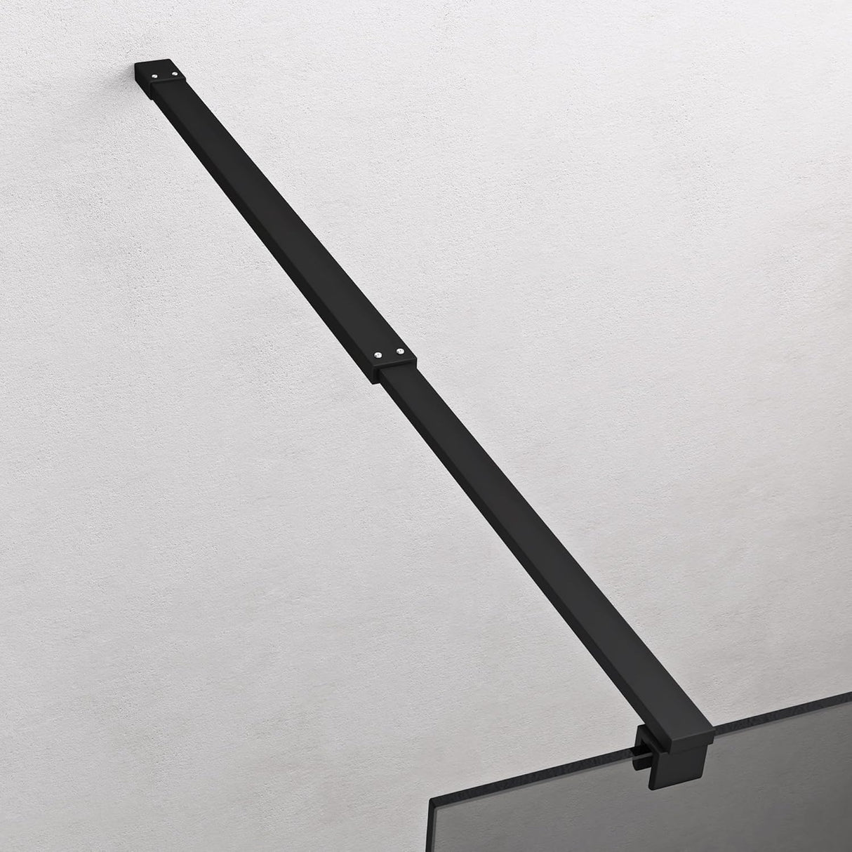 glasvilla Duschwand für Dusche Duschabtrennung Walk-In ESG-Sicherheitsglas 8mm NANO Glas BRAM1&BRAM3 Bremen1 Schwarz