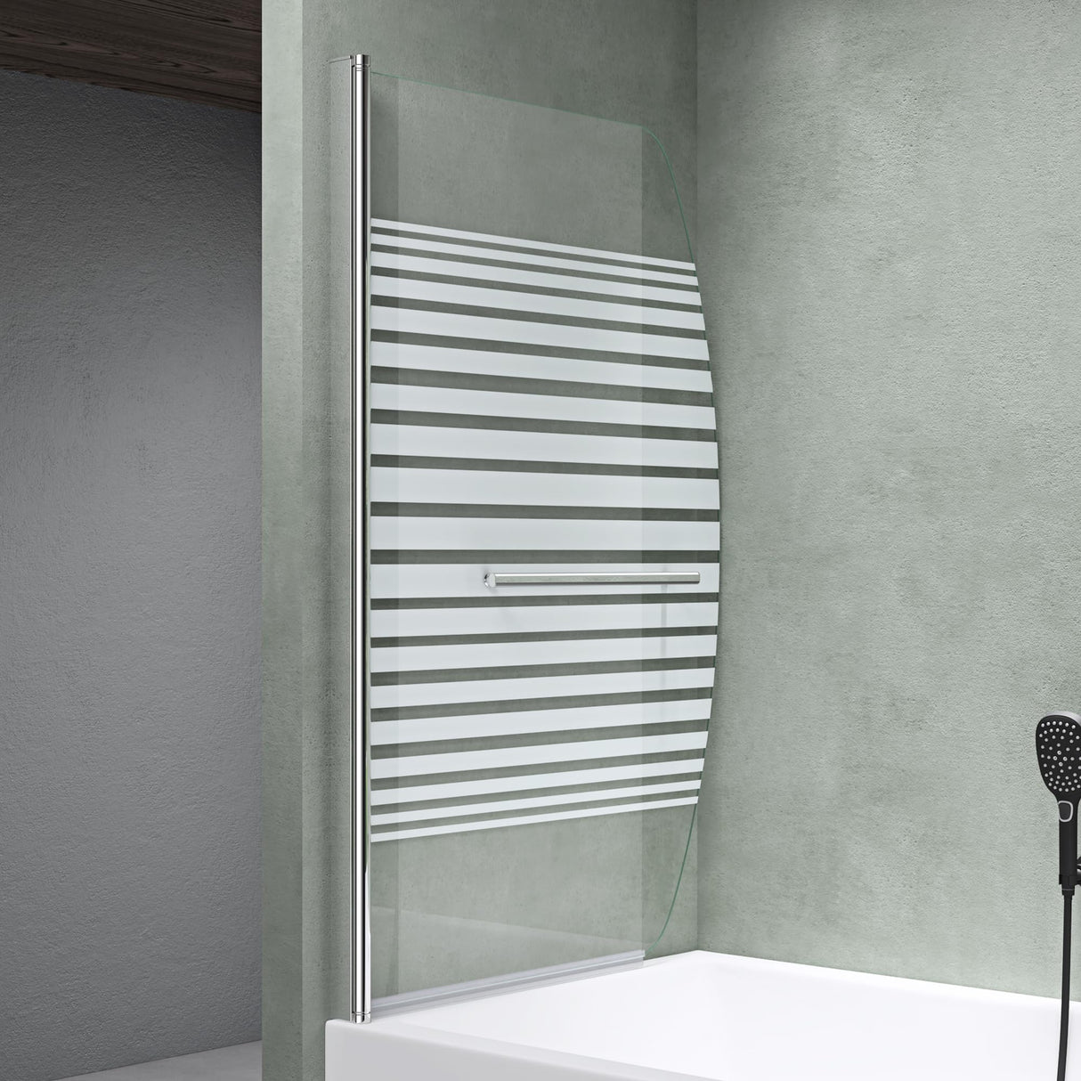 glasvilla Duschwand para bañera pared de bañera plegable 180° vidrio de seguridad con NANO 90x140cm separador de bañera accesorio de bañera Cortona112