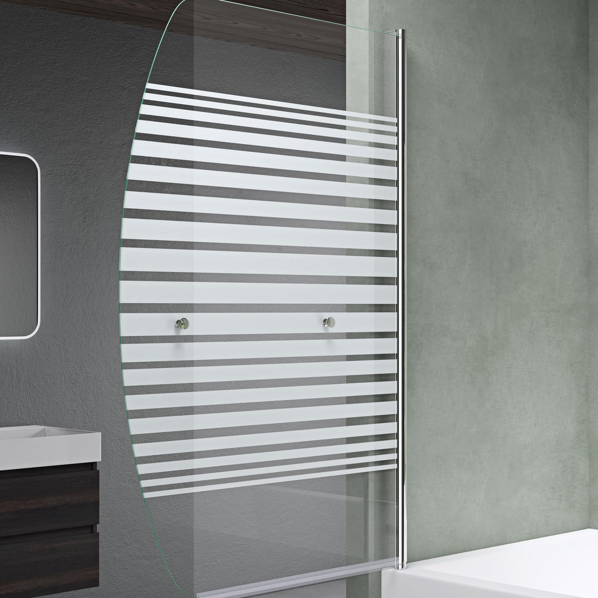 glasvilla Duschwand para bañera pared de bañera plegable 180° vidrio de seguridad con NANO 90x140cm separador de bañera accesorio de bañera Cortona112