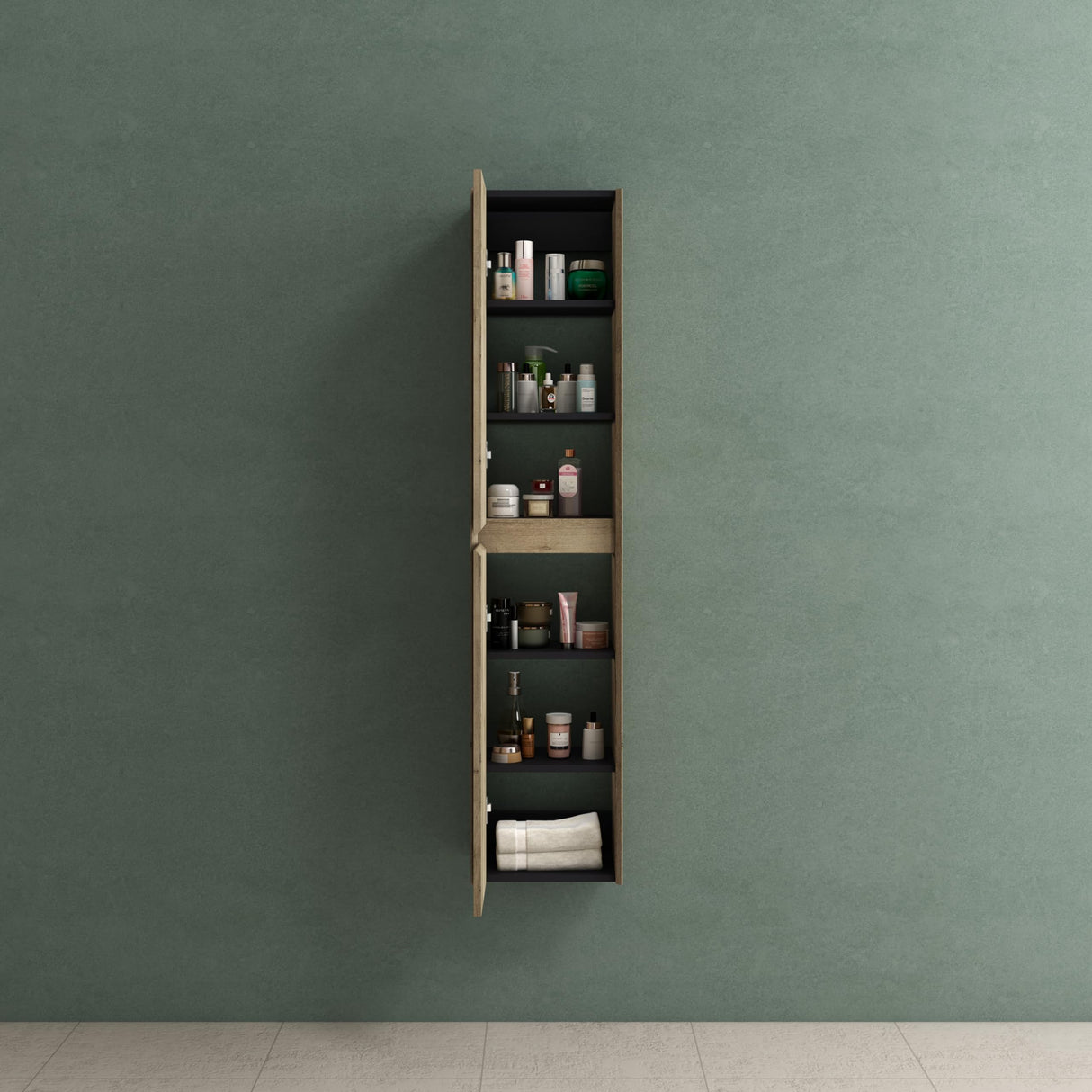 glasvilla Hochschrank armario multifuncional armario de baño armario de baño con 2 puertas y 6 compartimentos estante de baño para múltiples funciones BTH: 35x30x160 cm Rimo