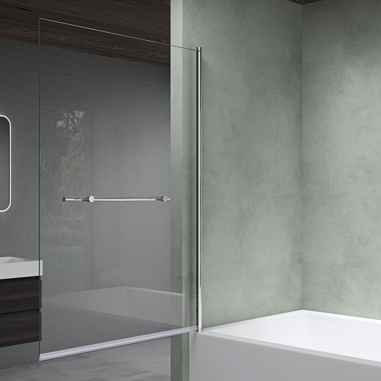 glasvilla Mampara de ducha para bañera Pared de bañera plegable 180° Vidrio de seguridad con NANO 90x140cm Tabique de bañera Accesorio para bañera Cortona1121