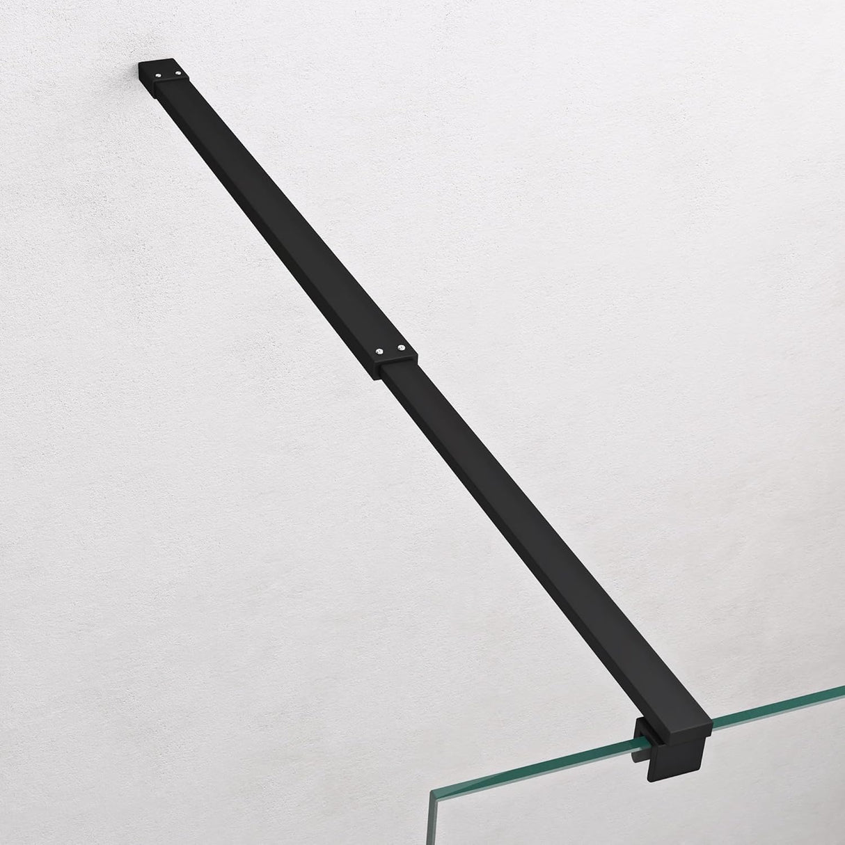 glasvilla Duschwand für Dusche Duschabtrennung Walk-In ESG-Sicherheitsglas 8mm NANO Glas BRAM1&BRAM3 Bremen1 Schwarz