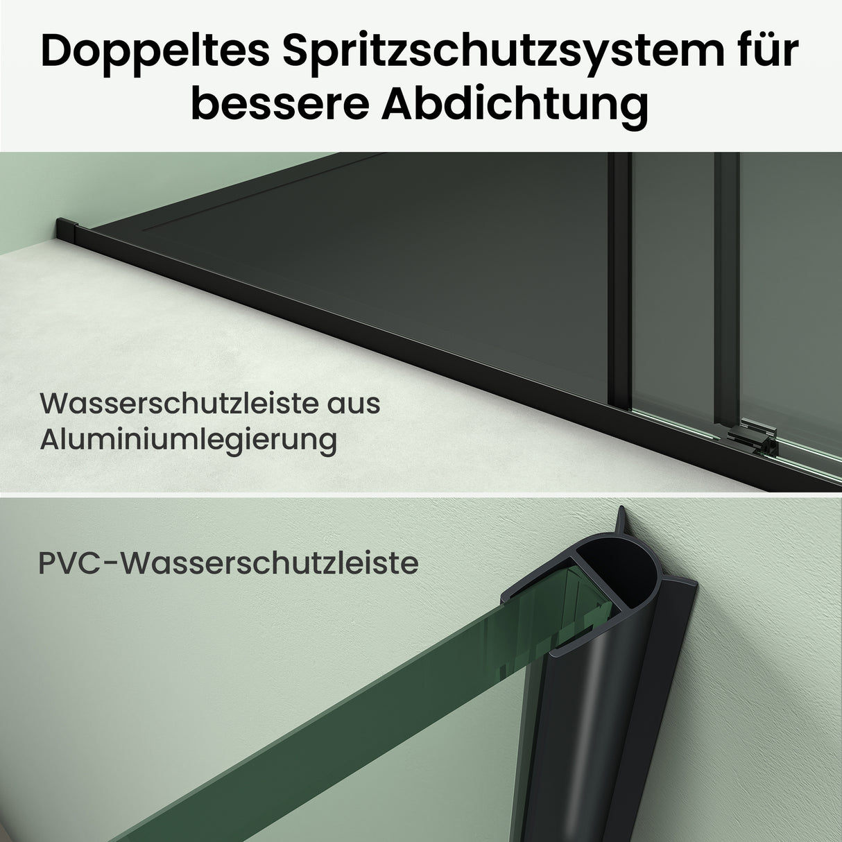 glasvilla Duschtür Nischentür dusche mit Doppelschiebetür Duschakbine Duschabtrennung, 8mm Sicherheitsglas mit Nanobeschichtung, Soft-Close-System Teramo67K