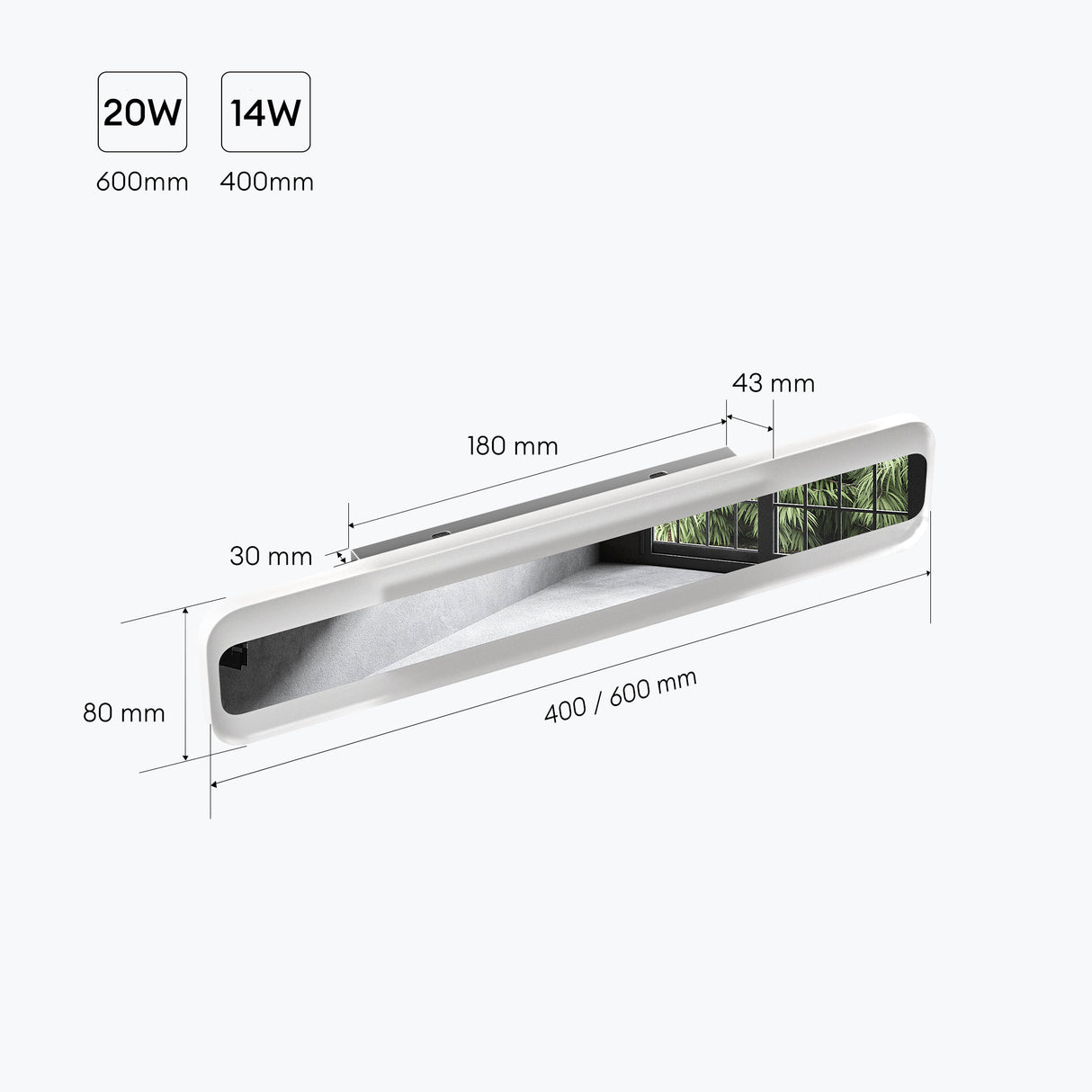 glasvilla Lampada da Specchio LED per Bagno | Lampada a Specchio 6000K, Illuminazione da Parete per Trucco con Fascio di Specchio 9W Spiegelstrahl