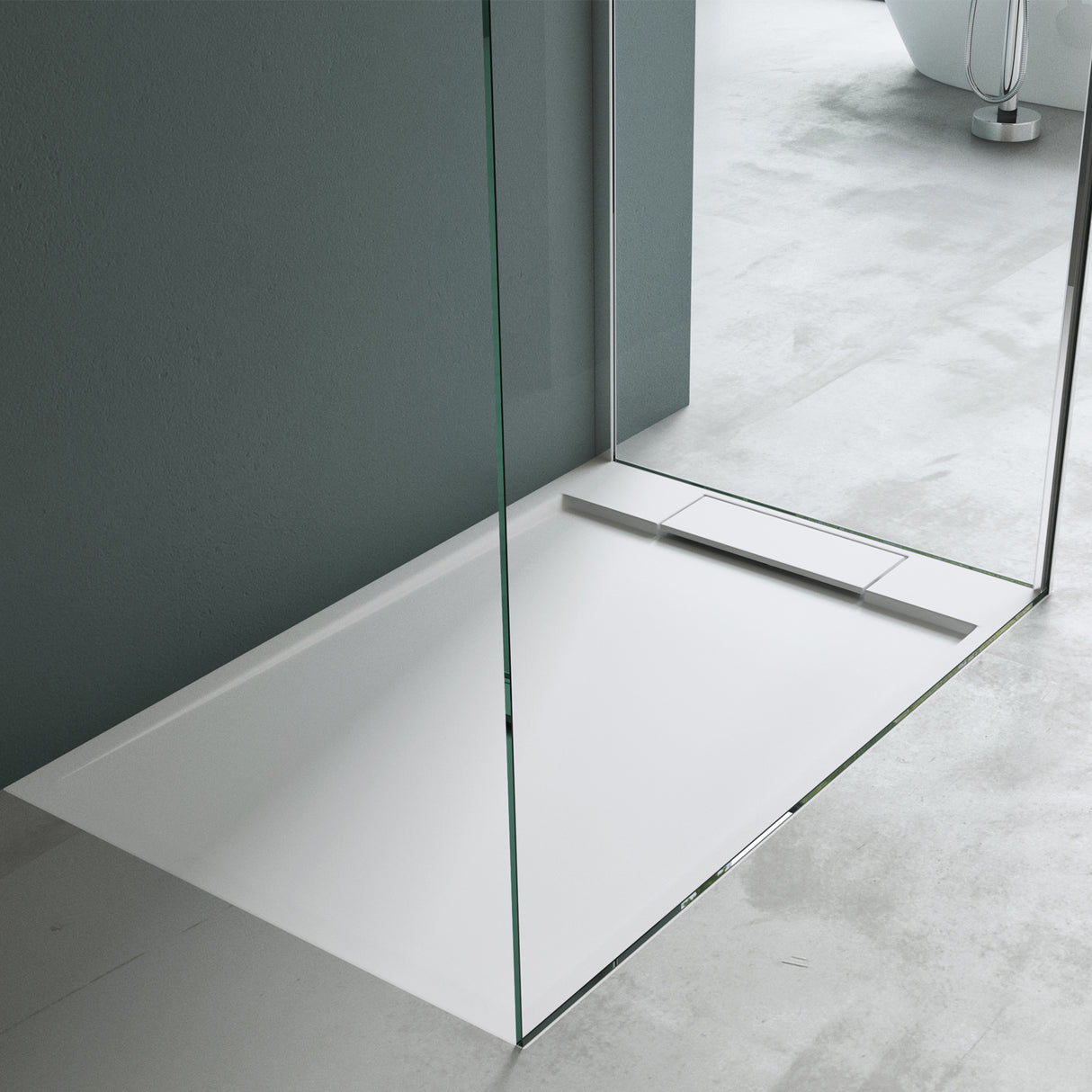 glasvilla Receveur de Douche Bac à Douche Rectangulaire 70-160 cm en Solid Surface Geoma