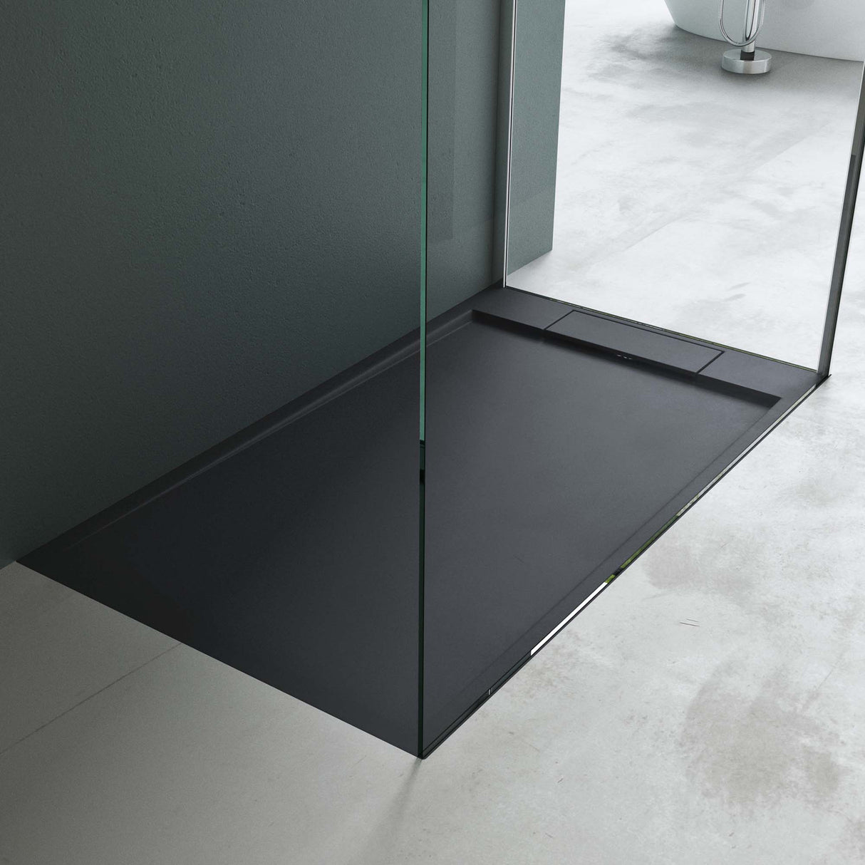 glasvilla Receveur de Douche Bac à Douche Rectangulaire 70-160 cm en Solid Surface Geoma