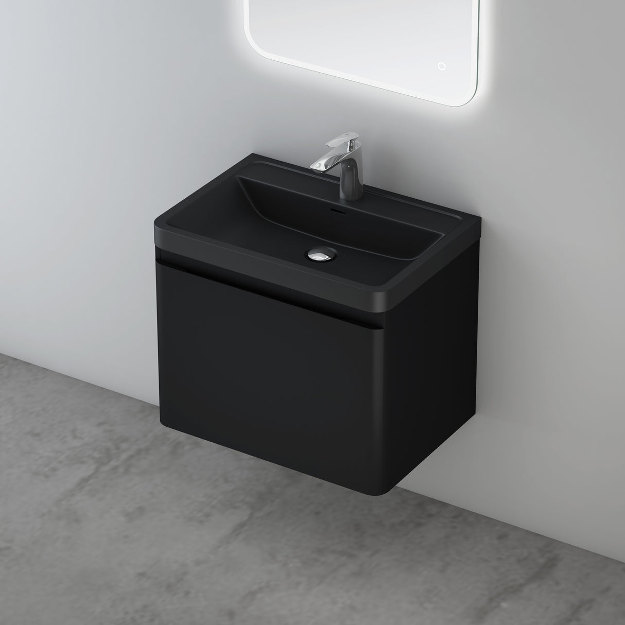 conjunto de muebles de baño glasvilla mueble de lavabo con cajones de cierre suave incluido lavabo de mineral Ancona