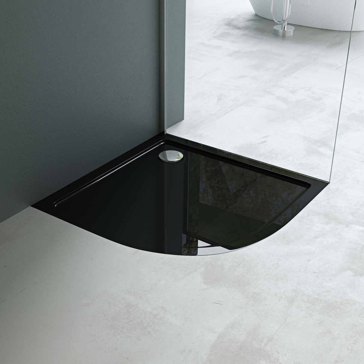 glasvilla Duschwanne Duschtasse de acrílico sanitario cuarto de círculo Faro3