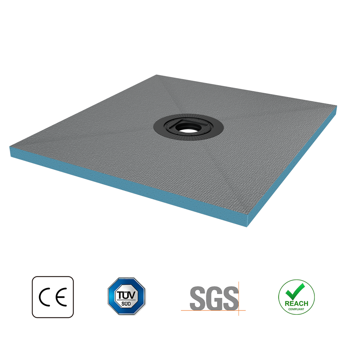 elemento de ducha glasvilla, tablero de ducha befliesbar, elementos de ducha con canal, plato de ducha a ras de suelo, placa de pendiente XPS