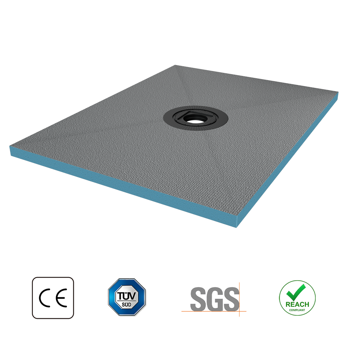 elemento de ducha glasvilla, tablero de ducha befliesbar, elementos de ducha con canal, plato de ducha a ras de suelo, placa de pendiente XPS